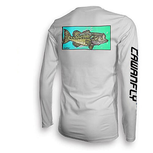 

CAWANFLY Men's Fishing Shirt Outdoor Long Sleeve UPF50 UV Protection Quick Dry Lightweight Breathable Top Autumn / Fall Spring Summer Athleisure Fishing Camping & Hiking Gray / Micro-elastic
