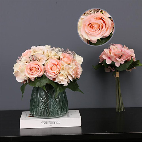 

30cm Simulated Rose Hydrangea Bouquet Wedding Silk Flower Bride Bridesmaid Holding A Simulated Flower Home Decoration Rose