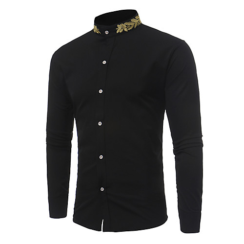 

Men's Shirt Other Prints Graphic Short Sleeve Casual Tops Casual Soft Breathable Wine White Black / Long Sleeve
