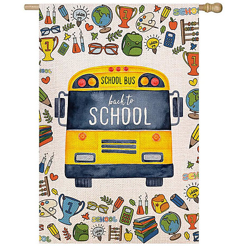 

Welcome Back to School Garden Flag Double Sided Outdoor Holidays Yard Flag Holidays Vertical Flags