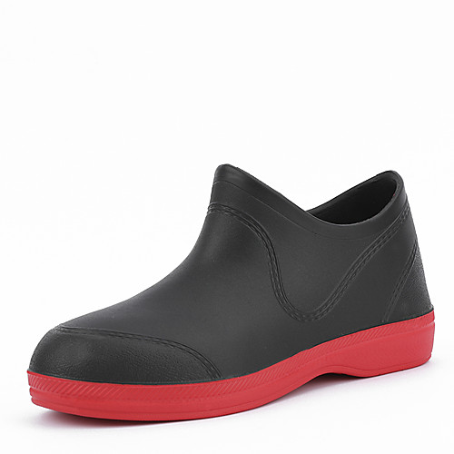 

Women's Boots Flat Heel Round Toe Booties Ankle Boots Daily PVC Solid Colored Black / Red Red Blue
