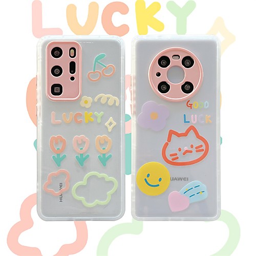 

Phone Case For Huawei Back Cover P40 P40 Pro Shockproof Dustproof Cartoon TPU