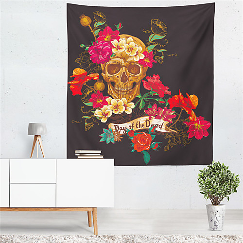 

Skull Floral Wall Tapestry Art Decor Blanket Curtain Hanging Home Bedroom Living Room Decoration
