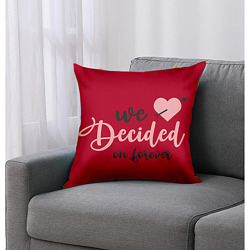 

Letter Double Side Cushion Cover 1PC Soft Decorative Square Throw Pillow Cover Cushion Case Pillowcase for Bedroom Livingroom Superior Quality Machine Washable Outdoor Cushion for Sofa Couch Bed Chair Red