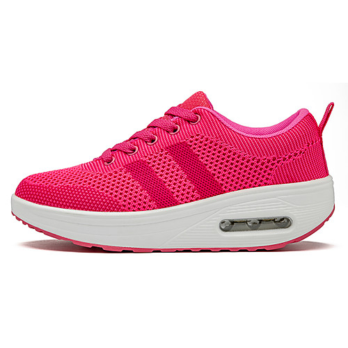 

Women's Trainers Athletic Shoes Flat Heel Round Toe Booties Ankle Boots Daily Work Tissage Volant Lace-up Solid Colored Purple Peach Dusty Rose