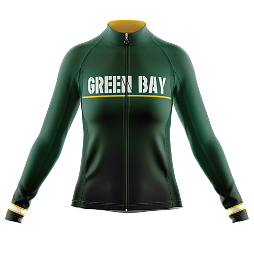 

21Grams Women's Long Sleeve Cycling Jersey Spandex Green Stripes Bike Top Mountain Bike MTB Road Bike Cycling Quick Dry Moisture Wicking Sports Clothing Apparel / Stretchy / Athleisure