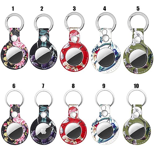 

suitable for apple airtag keychain leather case airtags anti-lost locator tracker leather protective cover