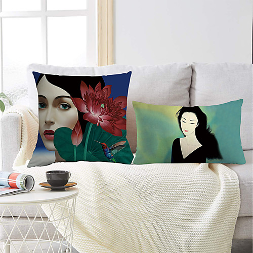 

Arty Women Double Side Cushion Cover 2PC Soft Decorative Square Throw Pillow Cover Cushion Case Pillowcase for Bedroom Livingroom Superior Quality Machine Washable Outdoor Cushion for Sofa Couch Bed Chair