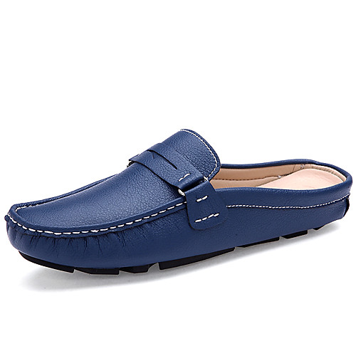 

Men's Clogs & Mules Flat Sandals Light Soles Casual Daily PU Breathable Non-slipping Wear Proof Blue White Black Spring Summer