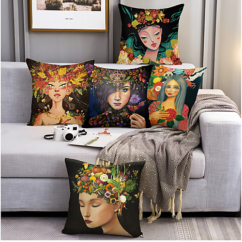 

Fantasy Double Side Cushion Cover 5PC Soft Decorative Square Throw Pillow Cover Cushion Case Pillowcase for Bedroom Livingroom Superior Quality Machine Washable Outdoor Cushion for Sofa Couch Bed Chair