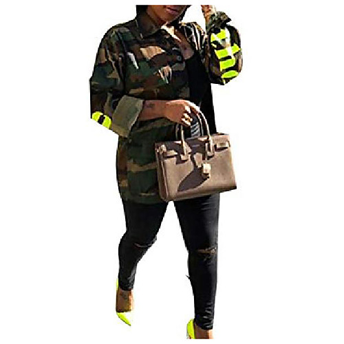 

Women's Casual Military Camo Print Lightweight Coat Camouflage Longline Overcoat Safari Jacket Party Clubwear Army Fatigue Jackets 4XL