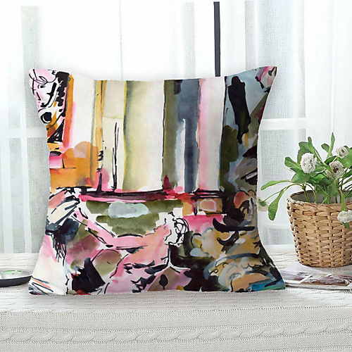 

Abstract Double Side Cushion Cover 1PC Soft Decorative Square Throw Pillow Cover Cushion Case Pillowcase for Bedroom Livingroom Superior Quality Machine Washable Outdoor Cushion for Sofa Couch Bed Chair Oil Painting Style