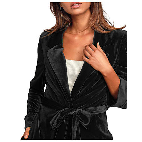 

Women's Coat Casual / Daily Summer Long Coat Regular Fit Casual Jacket Solid Color Others Yellow Red Wine
