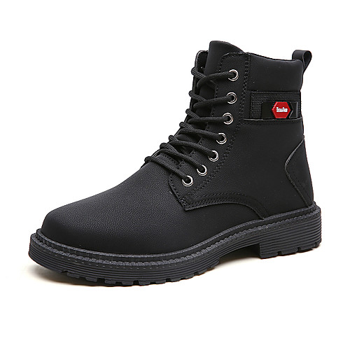 

Men's Boots Fashion Boots Martin Boots Work Boots Casual Vintage Classic Daily Outdoor PU Synthetics Warm Non-slipping Height-increasing Booties / Ankle Boots Black Fall Winter