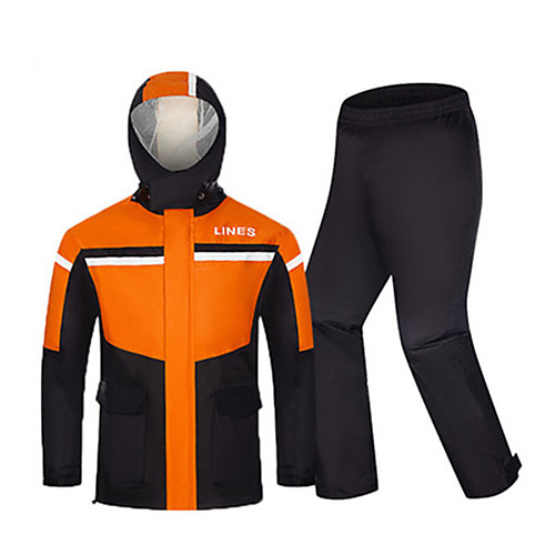 

Men's Rain Suit Rain Jacket Pants Hoodie Jacket Outdoor Reflective Waterproof Breathable Stain Resistant Clothing Suit Fishing Camping & Hiking Running Blue Orange