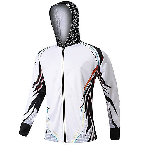 

CAWANFLY Men's Hoodie Jacket Fishing Jacket Outdoor Long Sleeve UPF50 UV Protection Quick Dry Waterproof Zipper Lightweight Jacket Top Autumn / Fall Spring Summer Athleisure Fishing Camping & Hiking