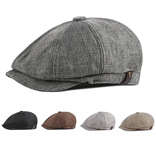 

Men's Protective Hat Party Dailywear Classic Retro Color Block Black Hat