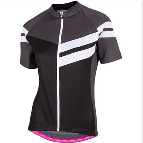 

CAWANFLY Women's Short Sleeve Cycling Jersey Summer BlackWhite Bike Tracksuit Jersey Top Road Bike Cycling Quick Dry Sports Clothing Apparel / Micro-elastic