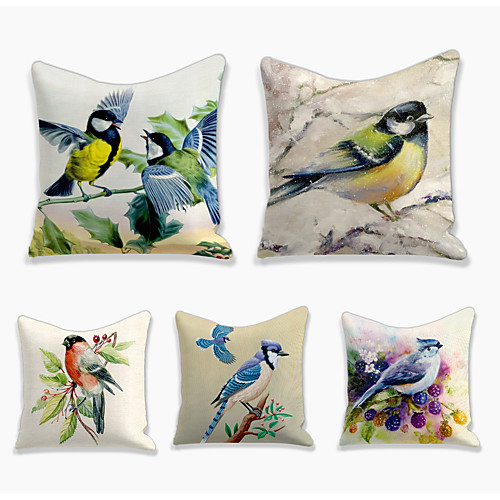 

Bird Double Side Cushion Cover 5PC Soft Decorative Square Throw Pillow Cover Cushion Case Pillowcase for Bedroom Livingroom Superior Quality Machine Washable Outdoor Cushion for Sofa Couch Bed Chair