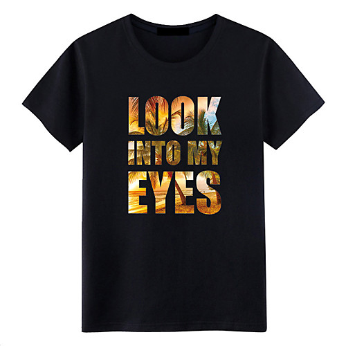 

Women's Painting T shirt Text Print Round Neck Basic Tops 100% Cotton Wine Gray Royal Blue