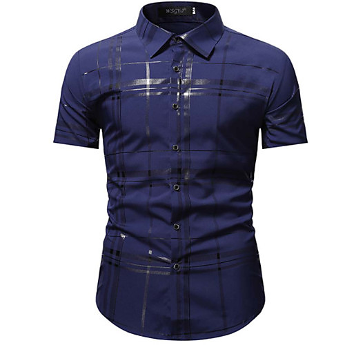 

Men's Shirt Graphic Short Sleeve Casual Tops Casual Black Navy Blue