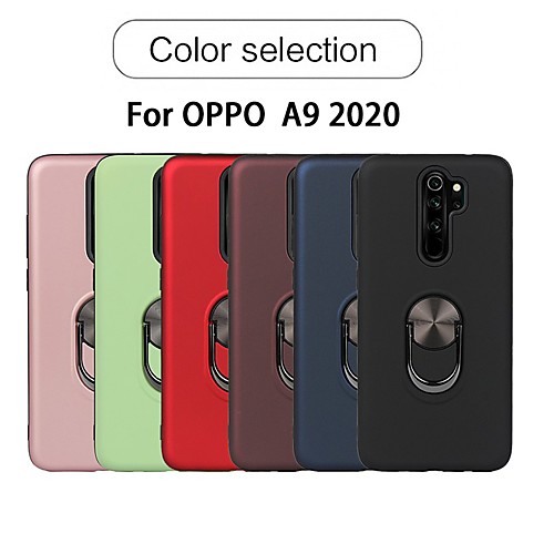

Ring Holder Phone Case For OPPO OPPO A11x A9 A11 A5 2020 A72 / A52 / A92 Solid Colored Shockproof Dustproof Protective TPU Back Cover with Stand