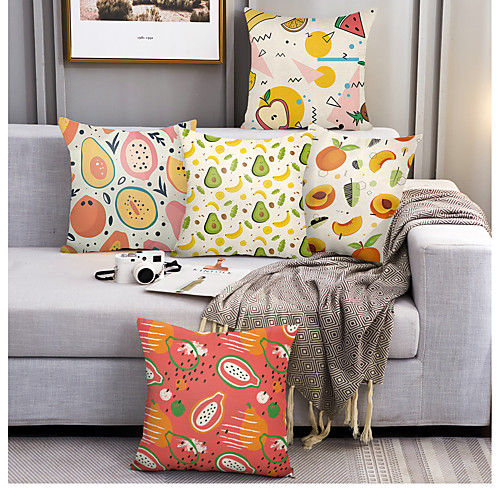 

Fruit Double Side Cushion Cover 5PC Soft Decorative Square Throw Pillow Cover Cushion Case Pillowcase for Bedroom Livingroom Superior Quality Machine Washable Outdoor Cushion for Sofa Couch Bed Chair