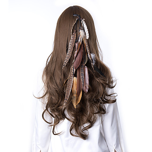 

lureme Indian Feather Headband Accessories-Handmade Feather Hair Ties Costume Head Dress Tribal Feather Headpiece (hb000015-5)