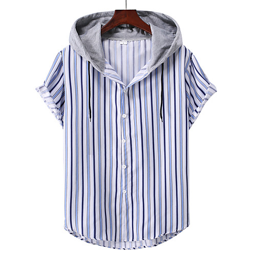 

Men's Shirt Other Prints Lattice Plus Size Print Short Sleeve Vacation Tops Slim Fit Blue