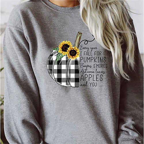 

Women's Sweatshirt Halloween Ghost Letter Print Halloween Sports & Outdoor Casual Hot Stamping Basic Halloween 休闲套头长袖卫衣打底衫 Hoodies Sweatshirts Wine Red Yellow Gray