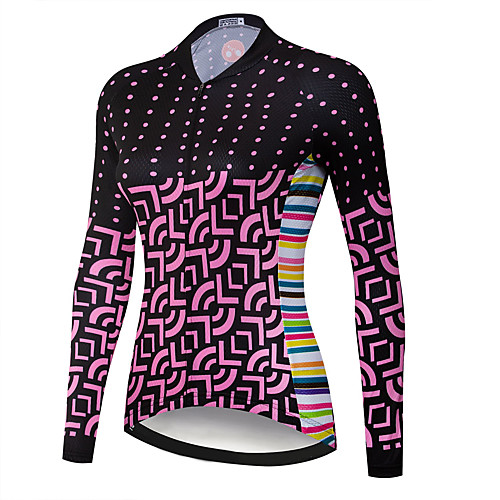 

21Grams Women's Long Sleeve Cycling Jersey Spandex Black Polka Dot Bike Top Mountain Bike MTB Road Bike Cycling Quick Dry Moisture Wicking Sports Clothing Apparel / Stretchy / Athleisure