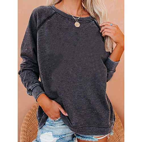 

Women's Pullover Plain Casual Daily Going out non-printing Active Casual Hoodies Sweatshirts Wine Green White