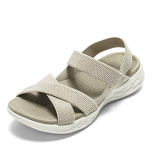 

Women's Sandals Flat Heel Open Toe Daily Work Canvas Solid Colored Black Beige Dark Blue