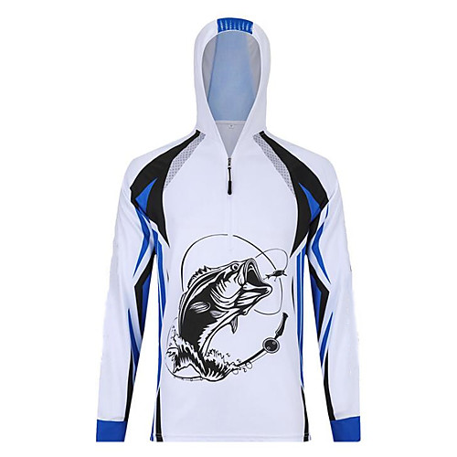 

CAWANFLY Men's Hoodie Jacket Fishing Jacket Outdoor Long Sleeve UPF50 UV Protection Quick Dry Waterproof Zipper Lightweight Jacket Top Autumn / Fall Spring Summer Athleisure Fishing Camping & Hiking