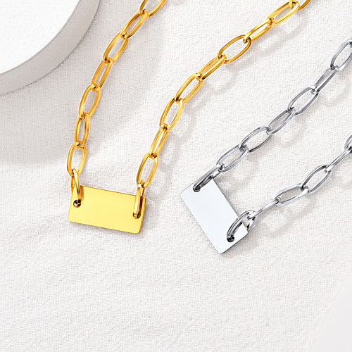 

Women's Choker Necklace Necklace Simple Fashion Trendy Titanium Steel Silver Gold 465 cm Necklace Jewelry 1pc For Gift Birthday Party Festival