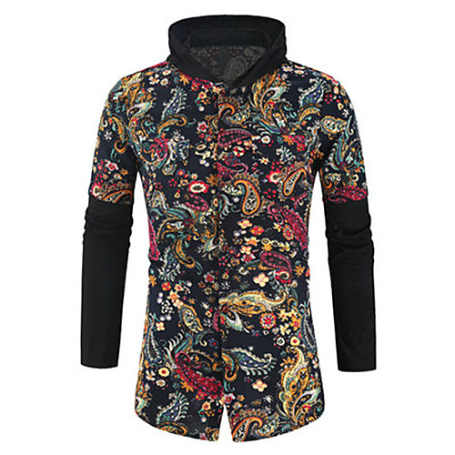 

Men's Shirt Graphic Long Sleeve Casual Tops Casual Black