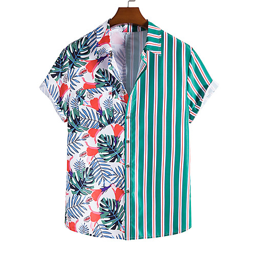 

Men's Shirt Graphic Short Sleeve Casual Tops Fashion Beach Light Blue