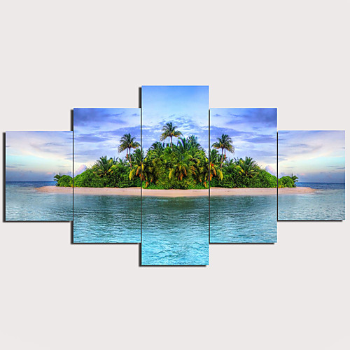 

5 Panels Wall Art Canvas Prints Painting Artwork Picture Island Painting Home Decoration Decor Rolled Canvas No Frame Unframed Unstretched