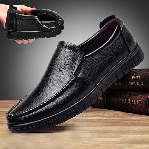 

Men's Genuine Leather Shoes Comfort Loafers Soft Breathable Driving Shoes Slip Resistant Spring Summer Black Brown