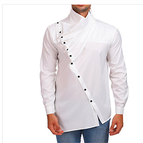 

Men's Shirt Solid Color Long Sleeve Daily Tops Casual White Black Red