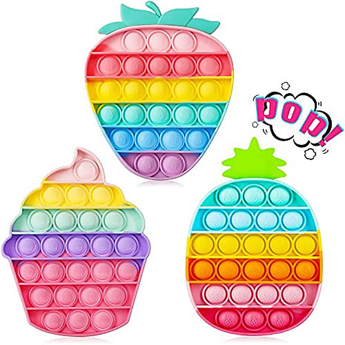 

3 pcs Pop Fidget Reliver Stress Toys Rainbow Push It Bubble Antistress Toys Adult Children Sensory Toy To Relieve Autism