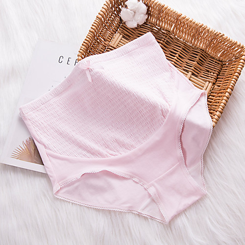 

Women's Pure Color Basic Panties High Cotton Light Pink M