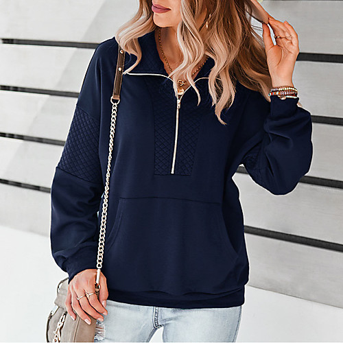 

Women's Sweatshirt Pullover Solid Color Print Daily Sports Other Prints Sportswear Streetwear Hoodies Sweatshirts Wine Army Green Gray
