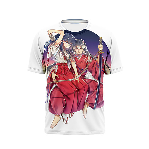 

Inspired by InuYasha Cosplay Anime Cartoon 100% Polyester Print 3D Harajuku Graphic T-shirt For Women's / Men's