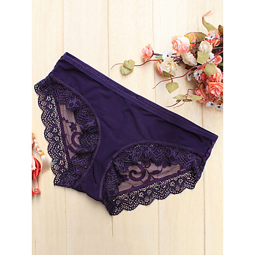 

Women's Lace Classic Solid Color Sexy Panties / Brief Micro-elastic Low Waist 1 PC Light Blue One-Size