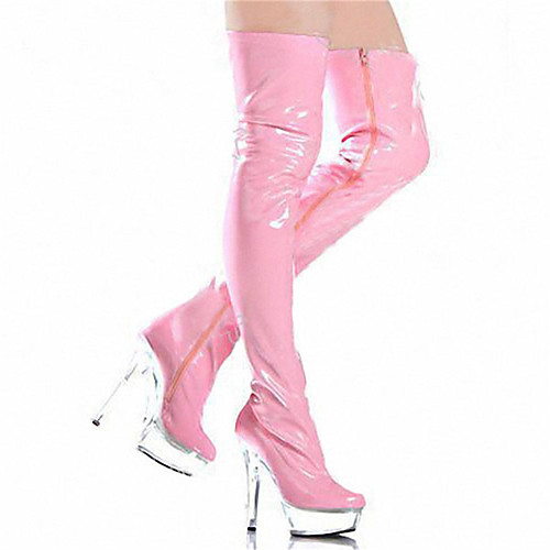 

Women's Boots Pumps Round Toe Closed Toe Over The Knee Boots Thigh High Boots Daily Beach PU Solid Colored Yellow Red Blue