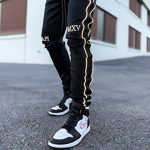 

Men's Chino Sports Outdoor Sports Casual Sports Pants Sweatpants Pants Letter Full Length Print Khaki Black Dark Gray