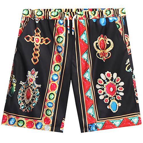 

Men's Casual Casual Daily Shorts Pants Graphic Knee Length Black