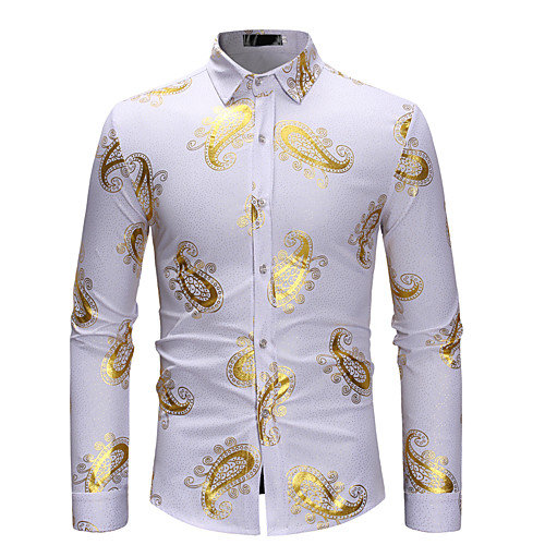 

Men's Shirt Graphic Print Long Sleeve Weekend Tops Cotton Lightweight Comfortable Wine White Black