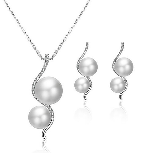 

Women's White Jewelry Set Fashion Cute Earrings Jewelry Silver / Gold For Gift Formal Festival